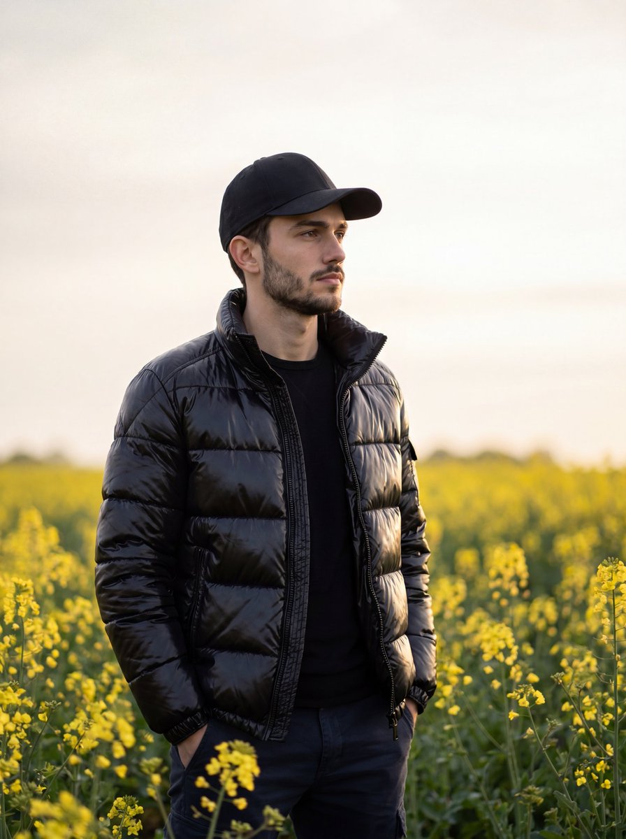 Moody Cinematic Meadow Portrait AI image template preview