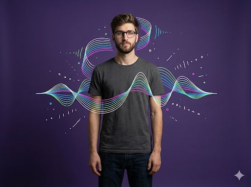 Abstract Audio Visualization Portrait AI image template preview