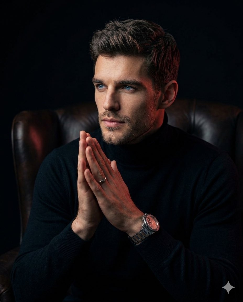 Moody Cinematic Portrait AI image template preview