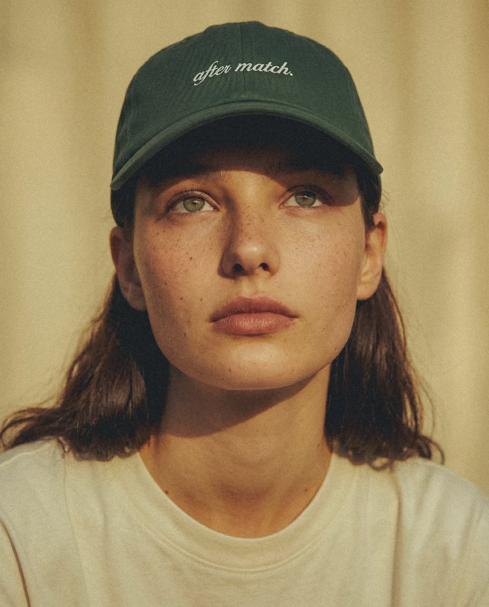 Fashion Editorial Green Cap Portraits AI image template preview