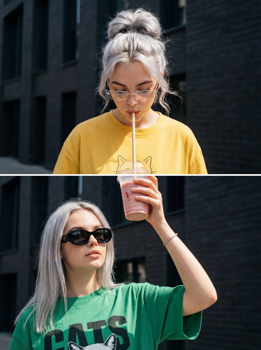 Surreal Interaction Diptych AI image template preview