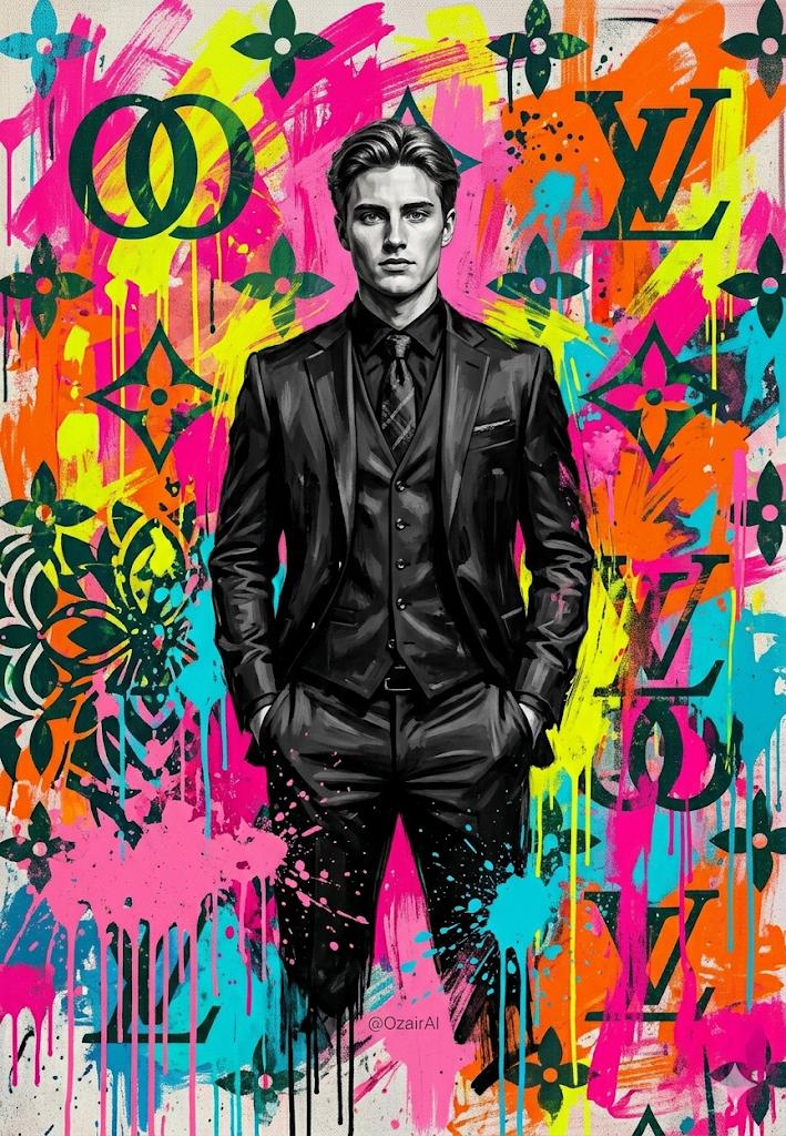 Pop-Art Graffiti Portrait AI image template preview