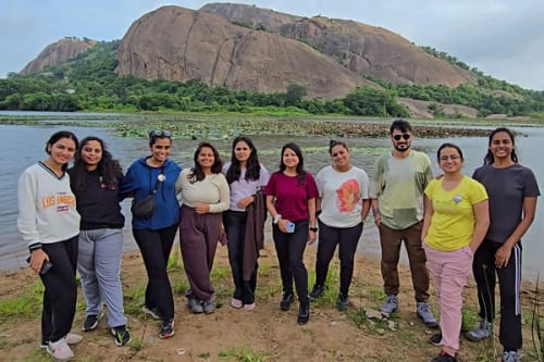 Past huddle photo 3 at Narayanagiri Sunrise Trek for Corporates