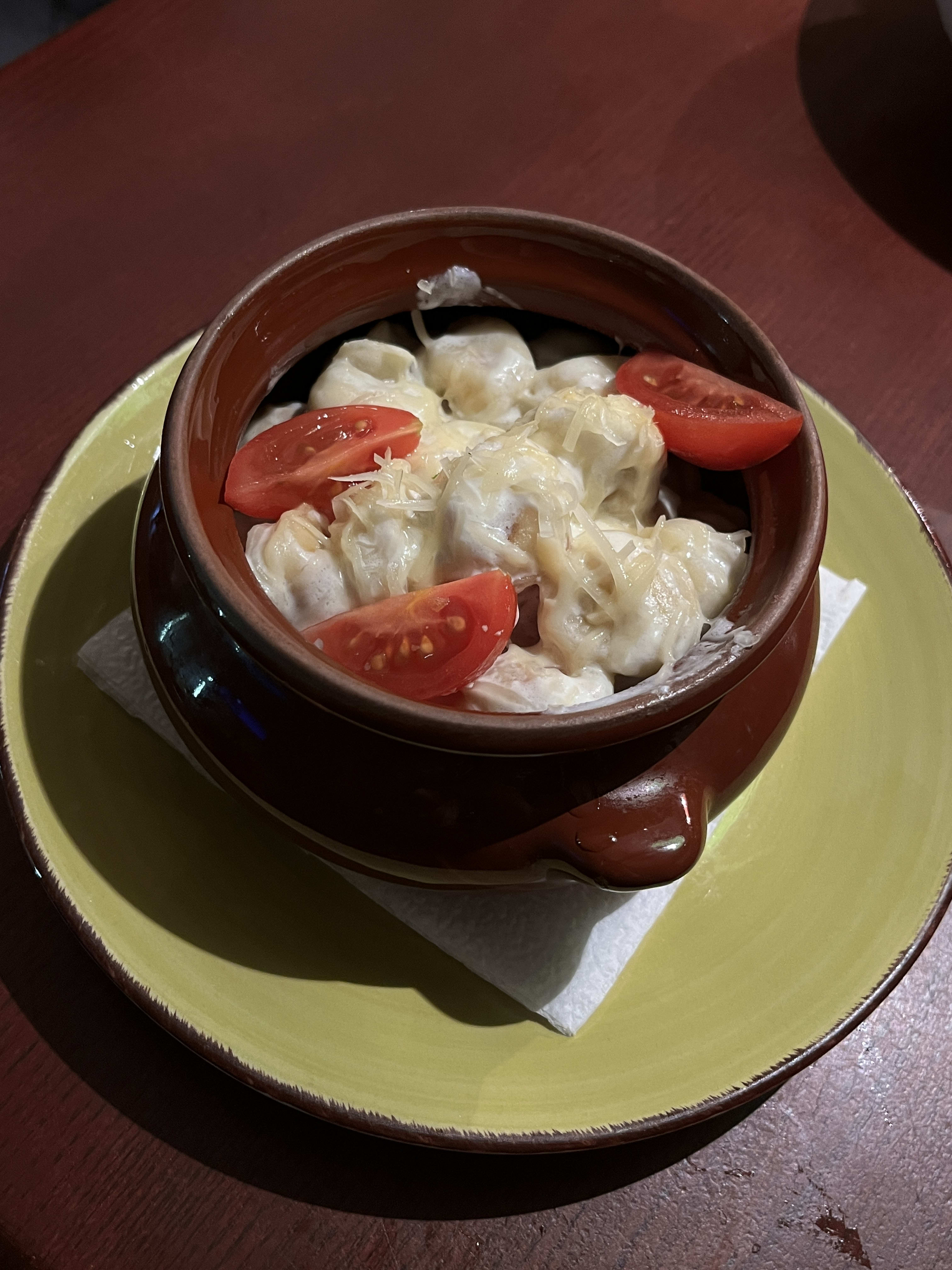 Пельмешки запечённые с сыром