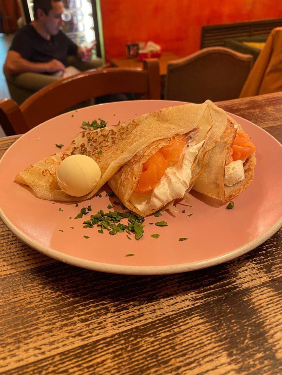 Блины с лососем