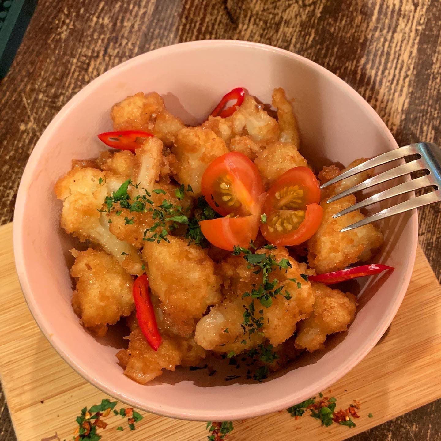 Цветная капуста с чили и мёдом