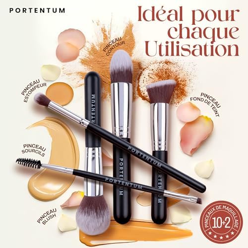 Vue 3 de Portentum Pinceaux Maquillages Professionnel