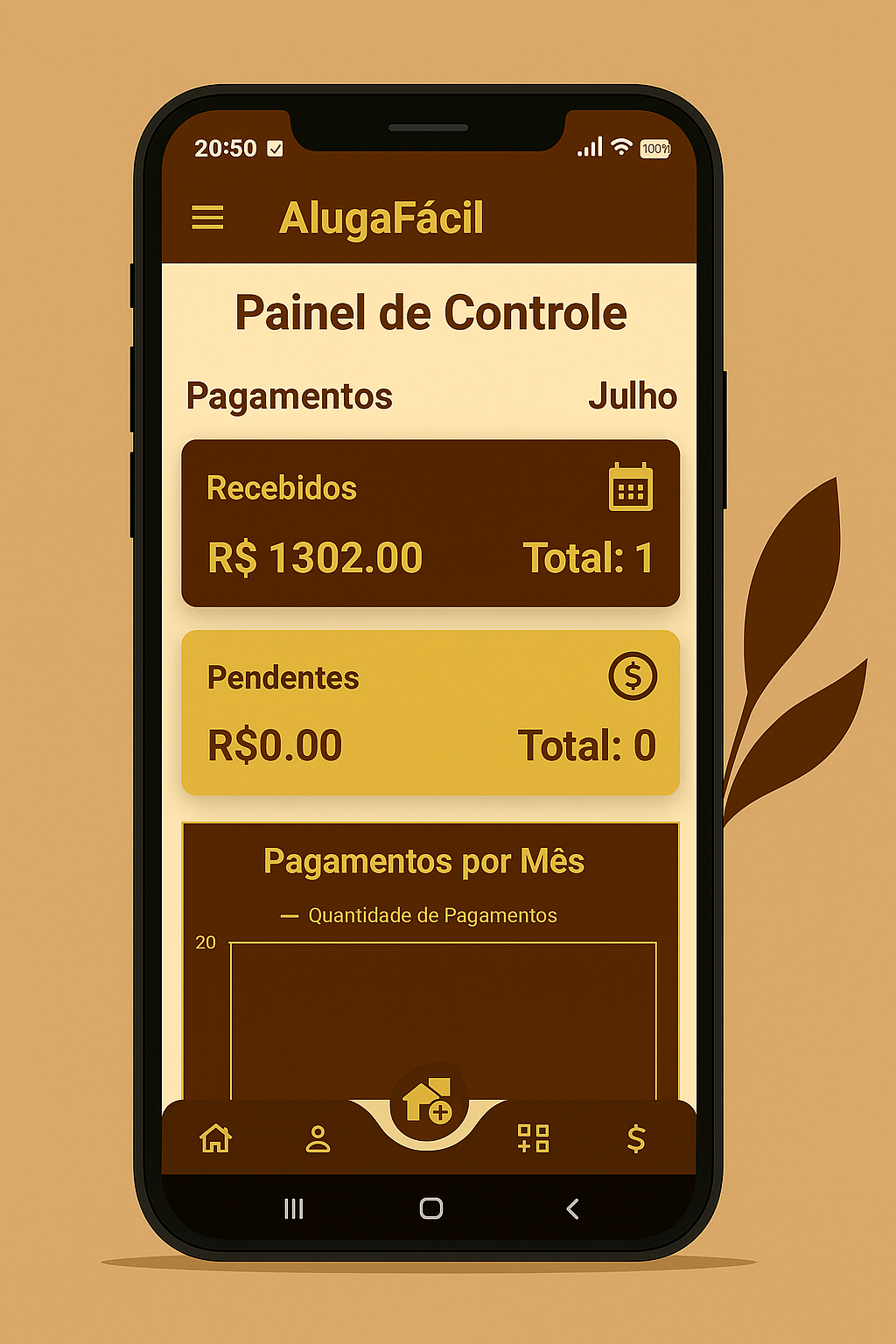 Aplicativo móvel de e-commerce mostrando produtos em um layout limpo e moderno