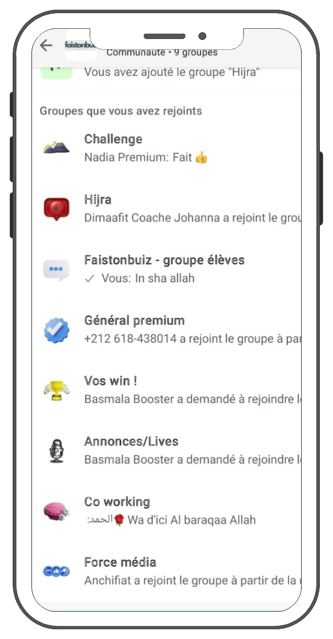 Les groupes WhatsApp de la communauté FAISTONBUIZ