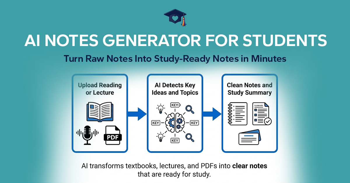 AI Notes Generator for Students: Turn Raw Notes Into Study-Ready Notes in Minutes