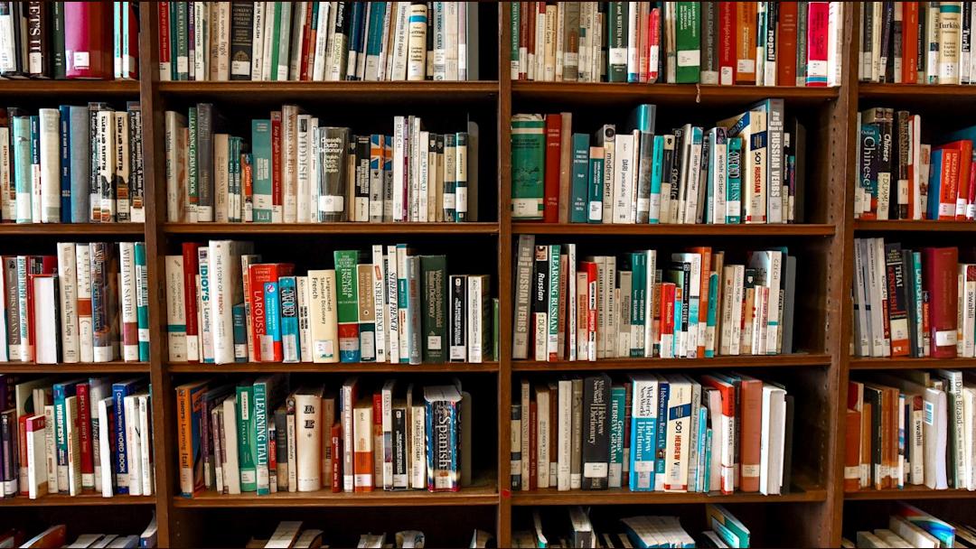 a collection of books in bookshelf