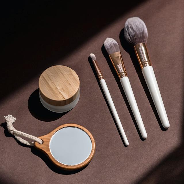  Mirror and brushes for makeup