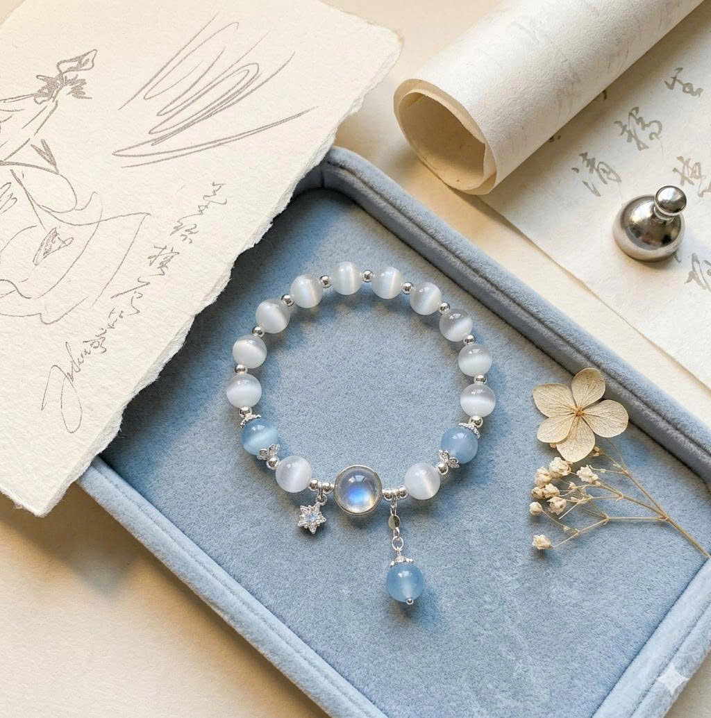 Chuôi Pha Lê mix charm bạc