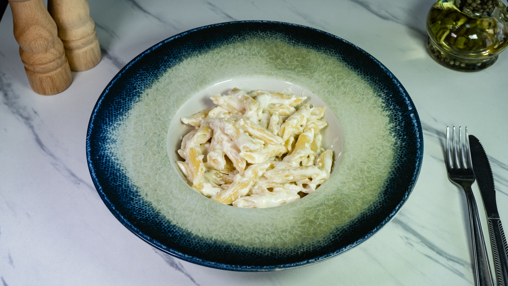 Imagine din meniu cu Penne Quattro formagi