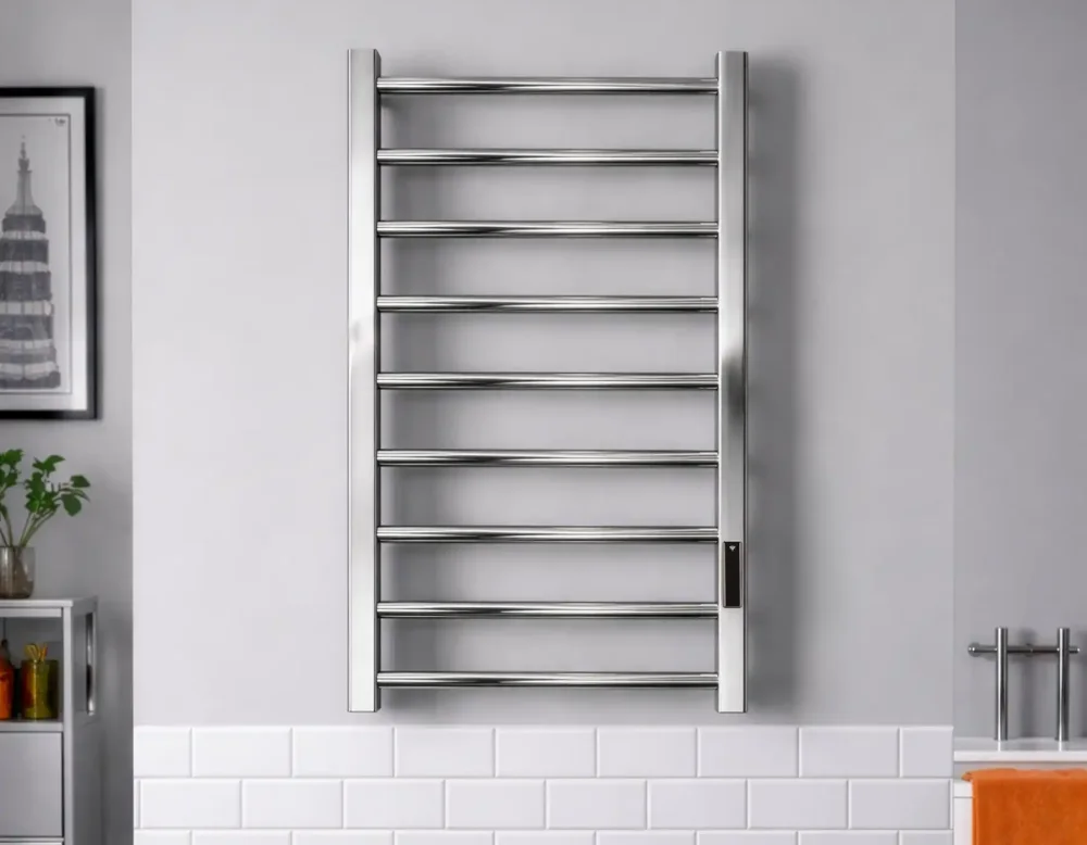 SolAire Alpine Polished Stainless Steel Dry Electric Towel Rail