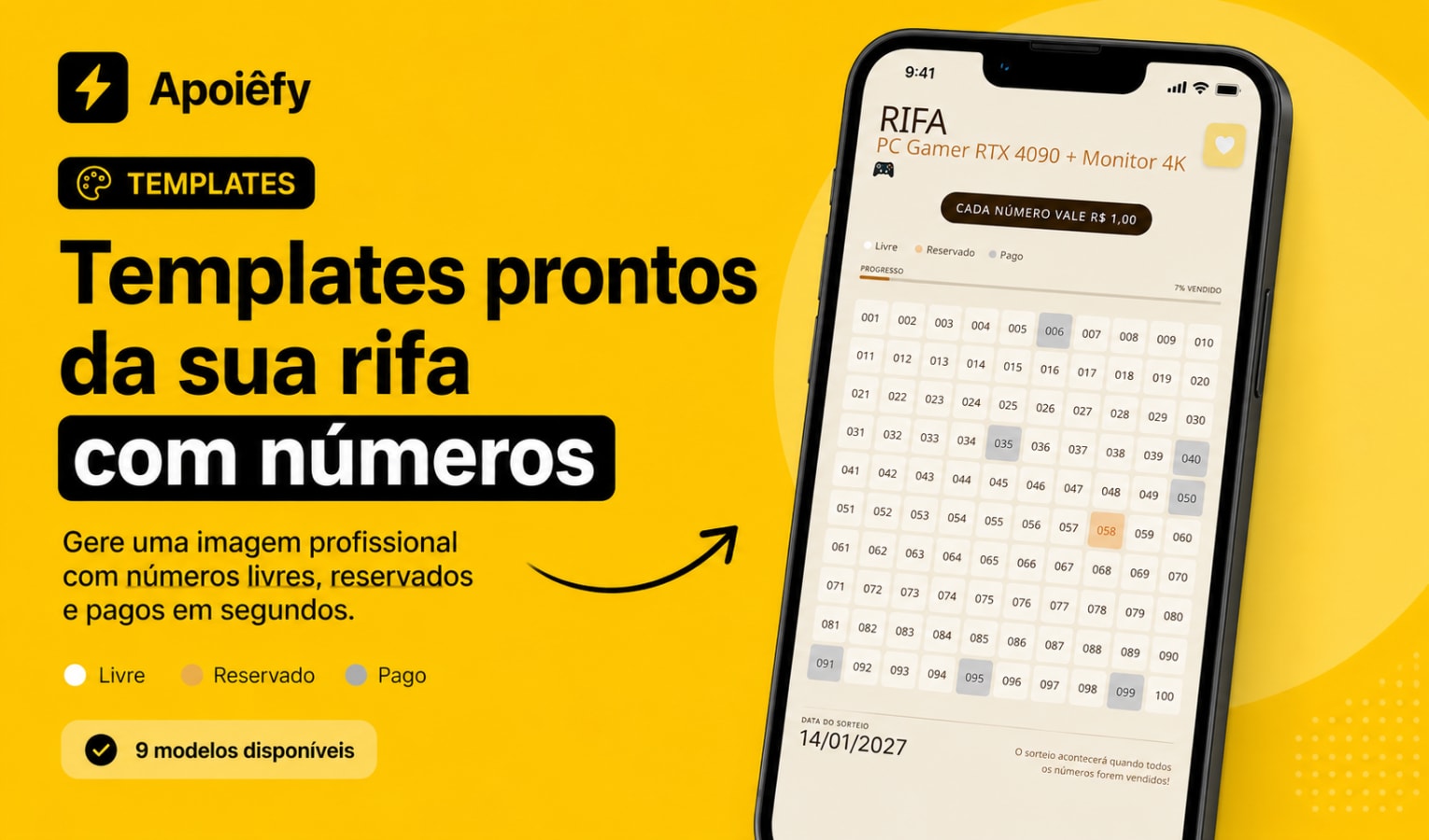 Como criar uma imagem da sua rifa com números livres, reservados e pagos