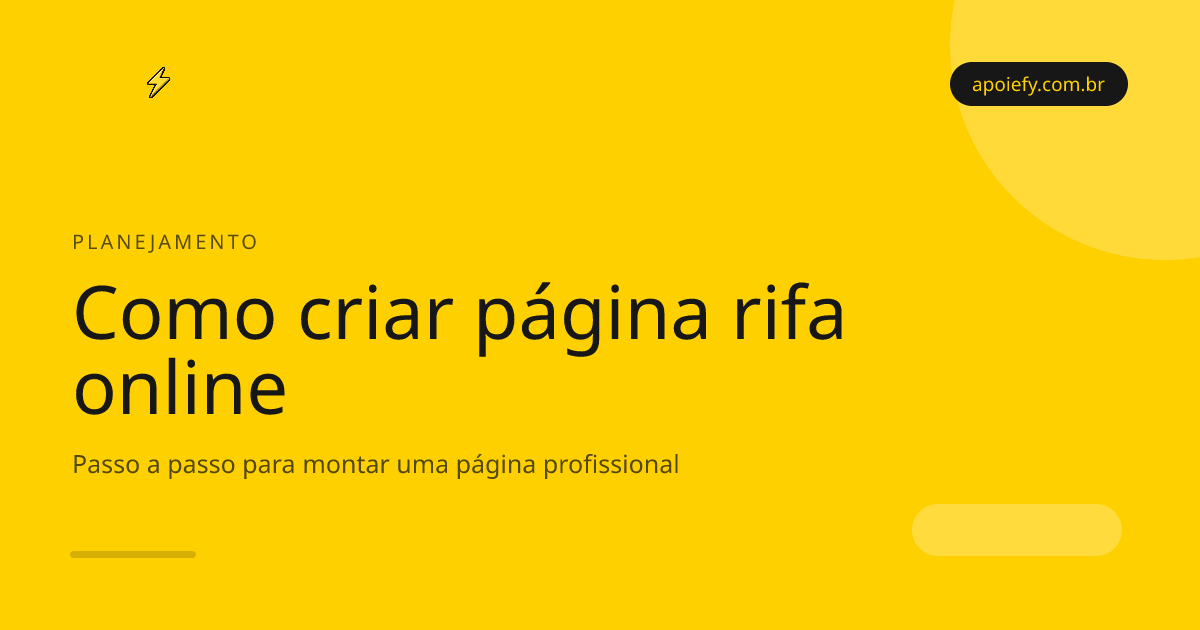 Como criar uma página profissional para rifa online