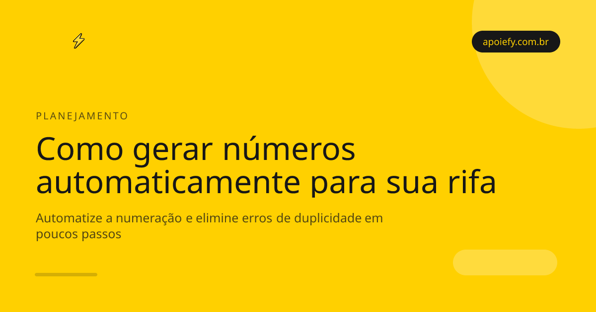 Como gerar números automaticamente para sua rifa