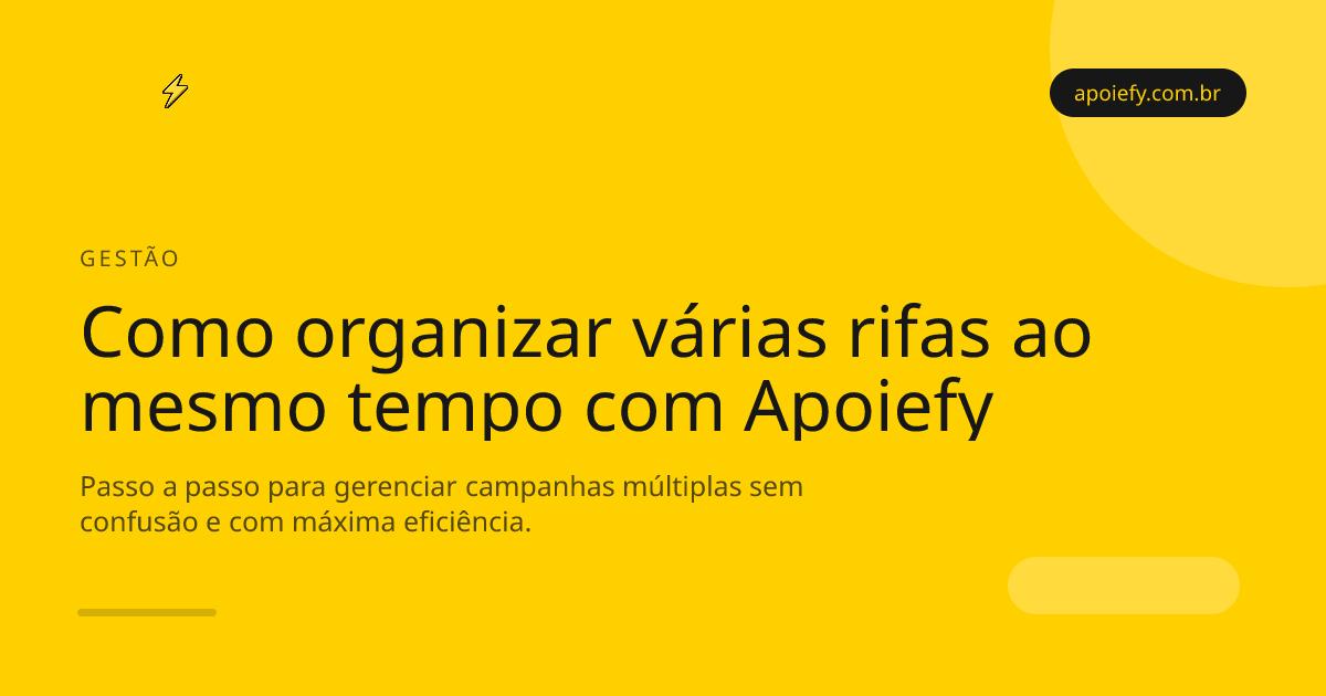 Como organizar várias rifas ao mesmo tempo?