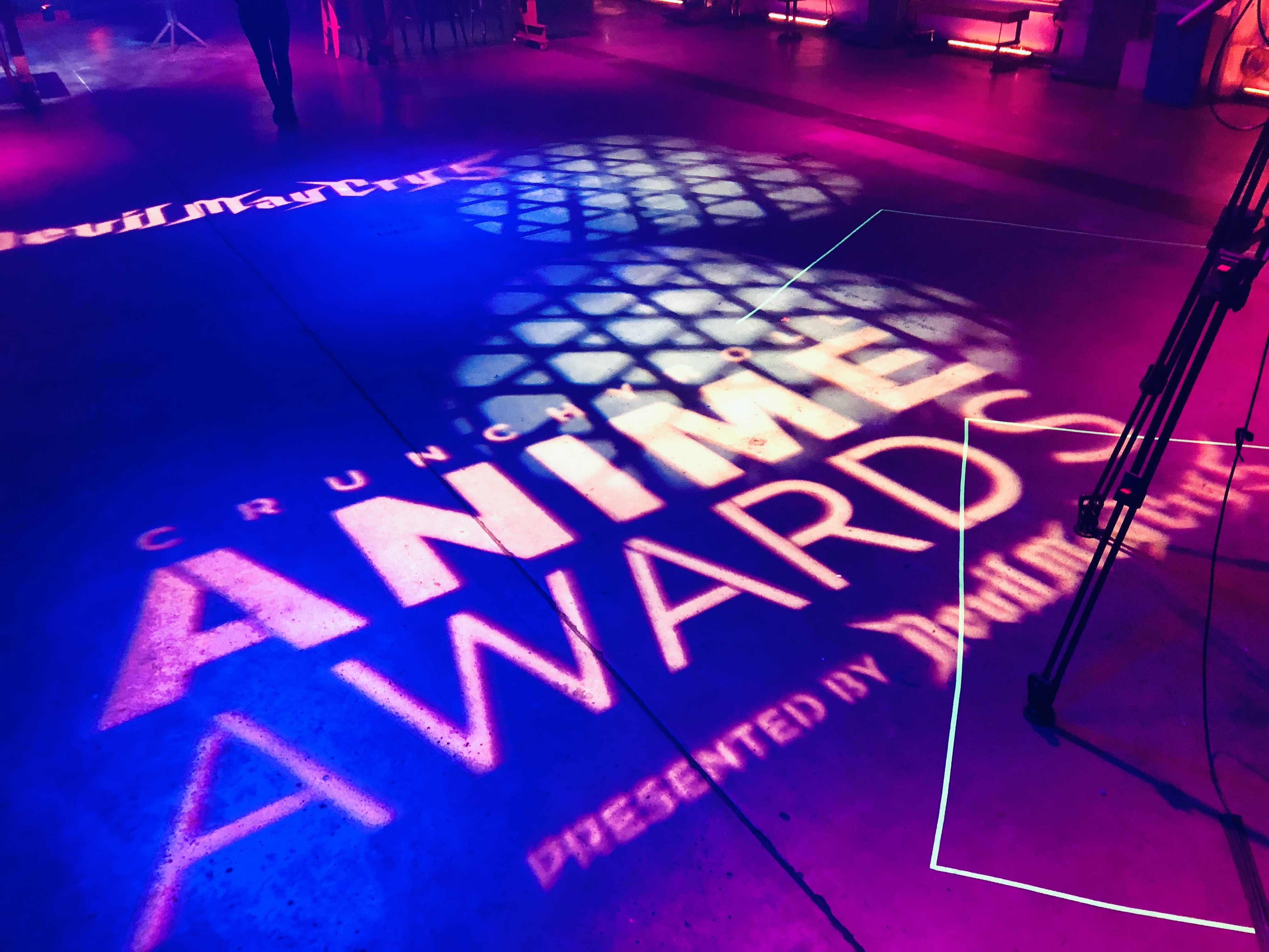 Crunchyroll Anime Awards projected on floor