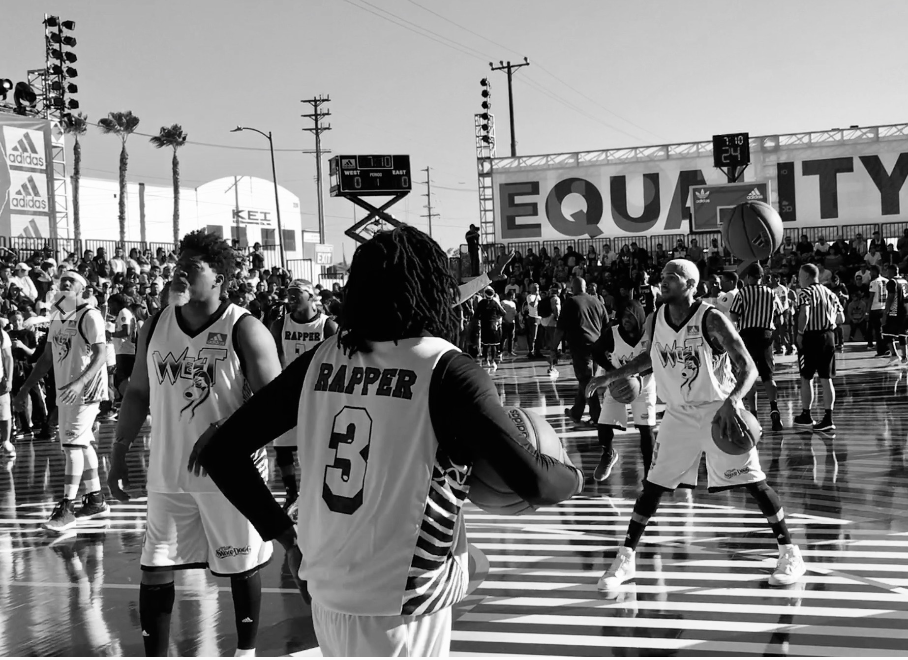 Black and white basketball — Adidas Equality court