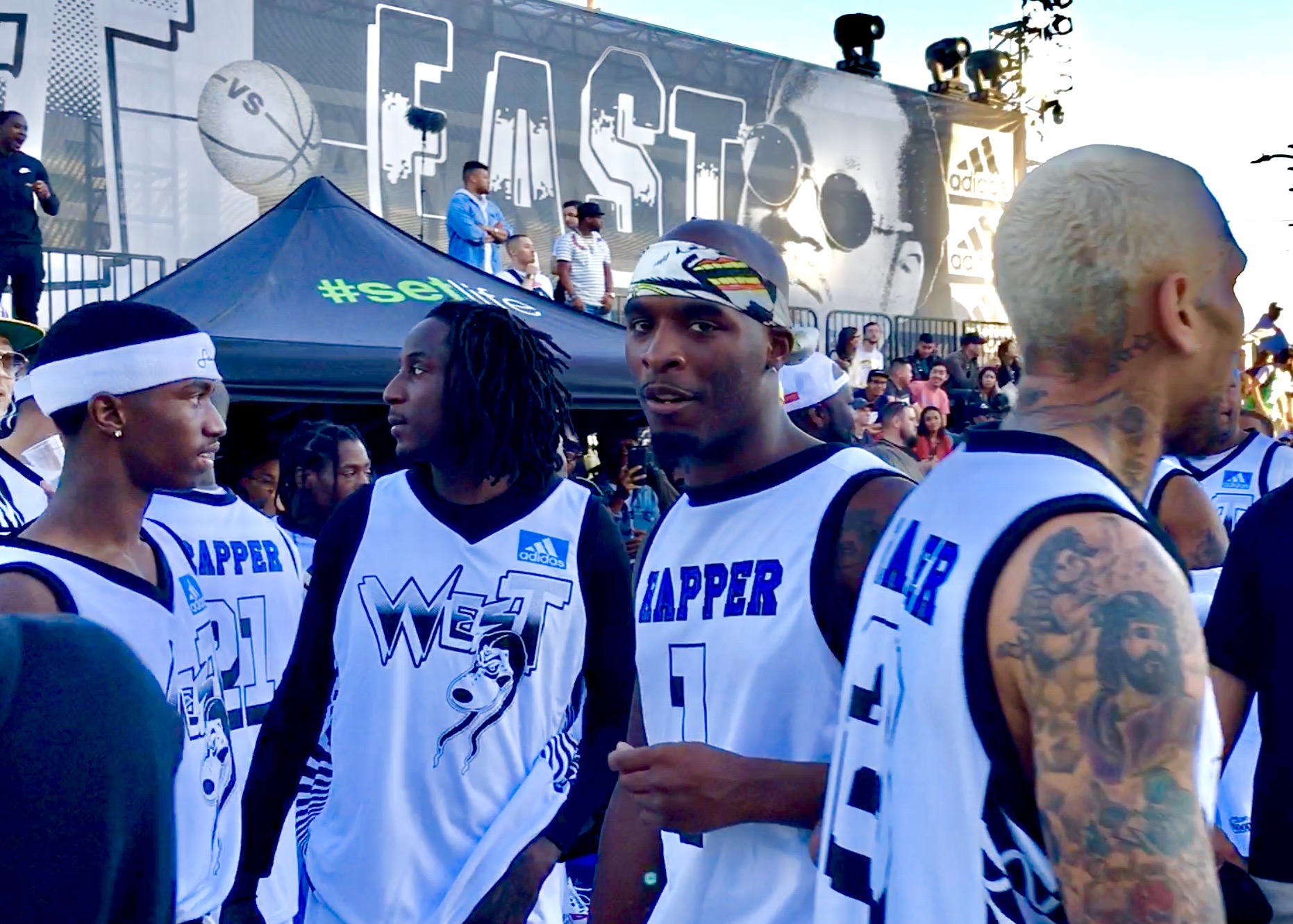 Adidas rapper basketball event — West team players