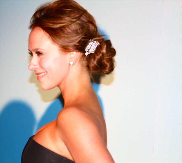 Event portrait — woman profile at gala