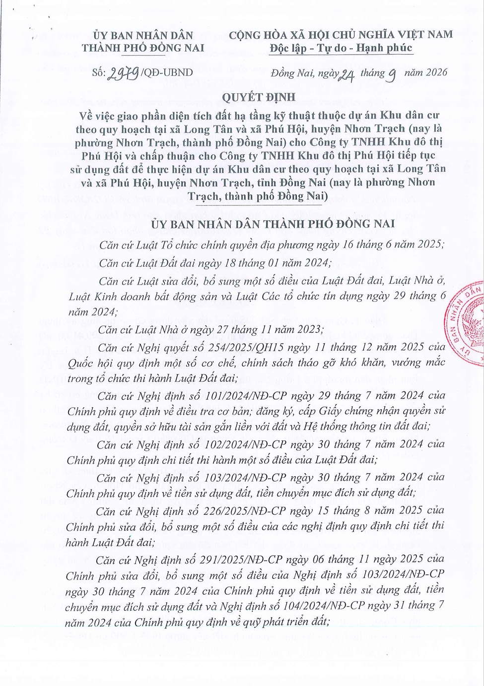 QĐ 2979/QĐ-UBND trang 1 – Tiêu đề và căn cứ pháp lý