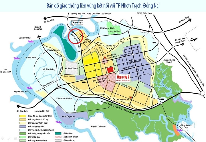 Vị trí dự án Mega City 2 tại Nhơn Trạch