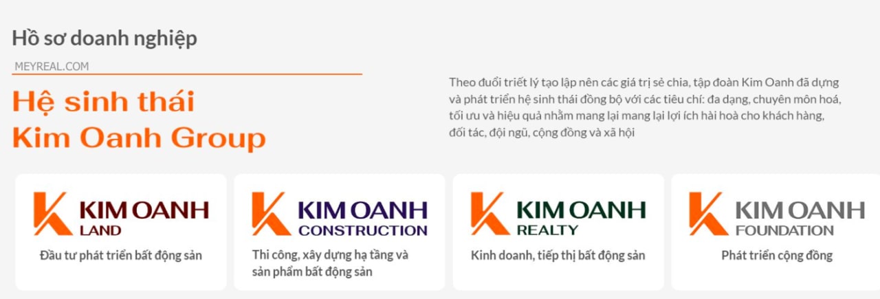 Hệ sinh thái bất động sản của Kim Oanh Group
