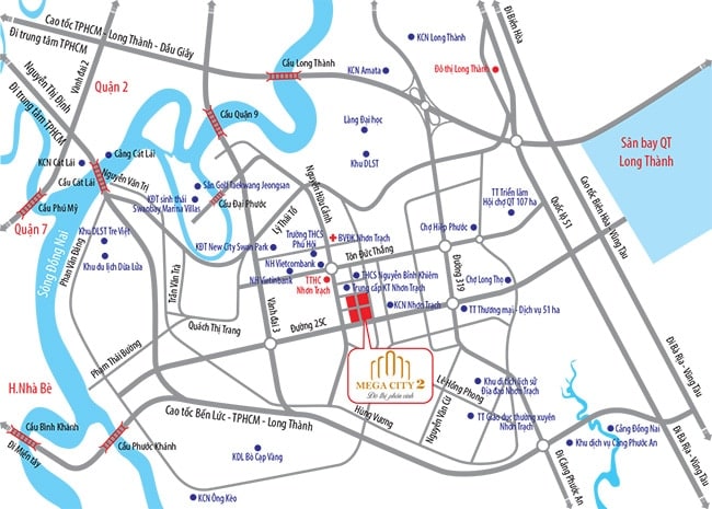 Vị trí dự án Mega City 2 tại Nhơn Trạch