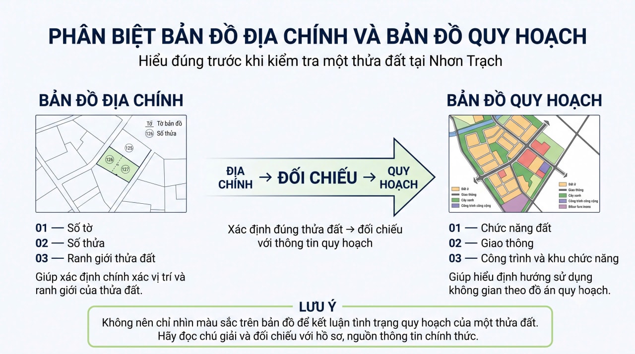 Cách đọc bản đồ quy hoạch Nhơn Trạch cho người mua đất