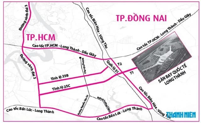 Sân bay Long Thành và khu vực lân cận