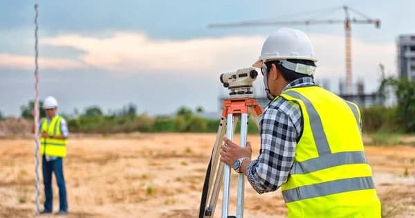 Kiểm tra mốc giới và hiện trạng nền đất trước khi xây nhà tại Mega City 2