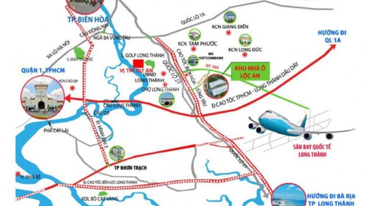 Sân bay Long Thành và khu vực lân cận