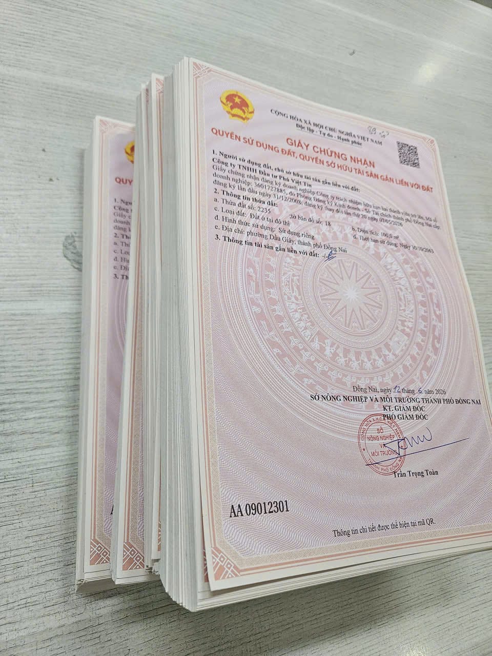 Giấy chứng nhận quyền sử dụng đất sổ hồng thực tế dự án The Link City Dầu Giây cấp năm 2026