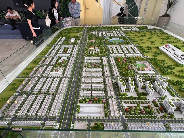 Sa bàn kiến trúc The Link City quy mô 21ha trong tổng thể khu đô thị Dầu Giây 149ha