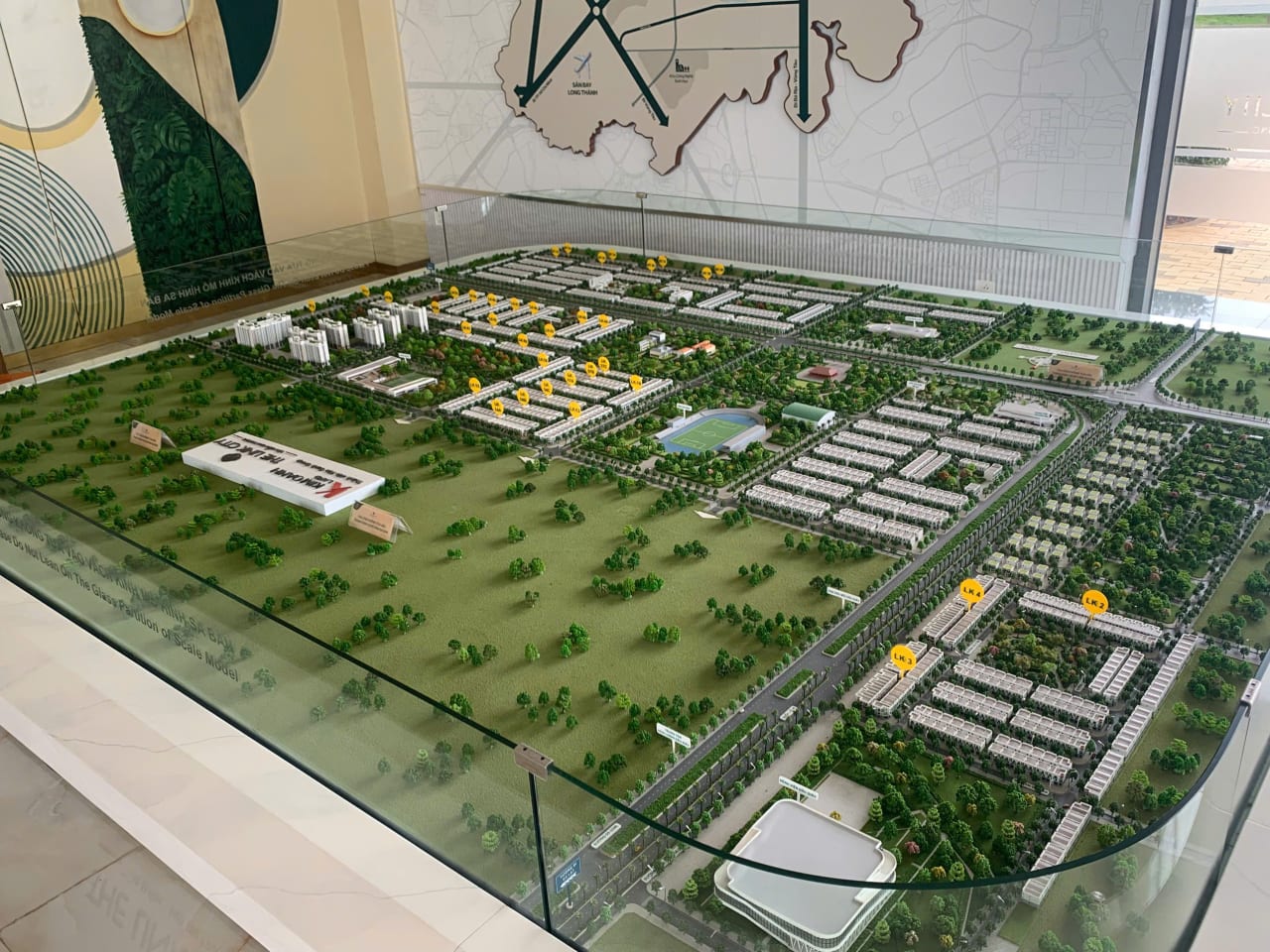 Sa bàn kiến trúc thể hiện quy hoạch chi tiết 1 phần 500 dự án The Link City Dầu Giây