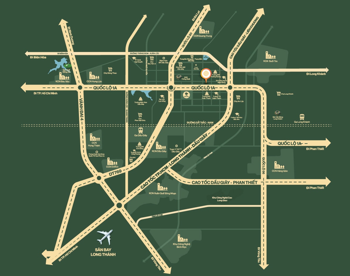 Sơ đồ lộ trình Google Maps từ TP.HCM đến The Link City Dầu Giây Đồng Nai