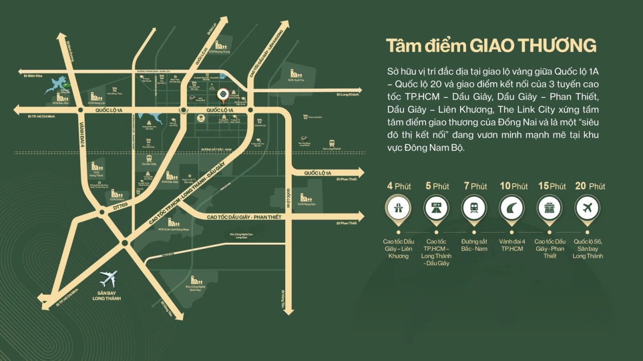 Bản đồ khoảng cách Dầu Giây đến sân bay Long Thành Google Maps lộ trình