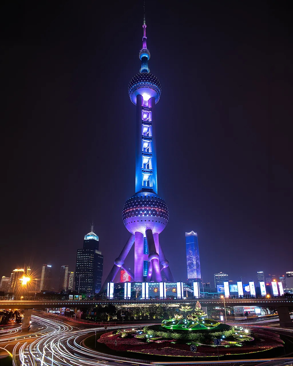 Shanghai Oriental Pearl Tower at night by Shekhar Jay Photography