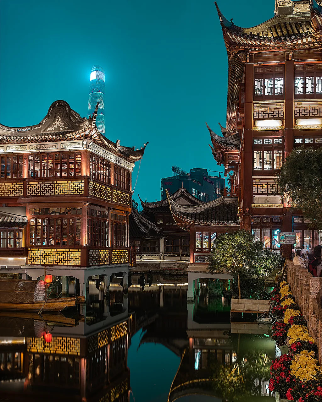 Shanghai Yu Garden night reflection by Shekhar Jay Photography