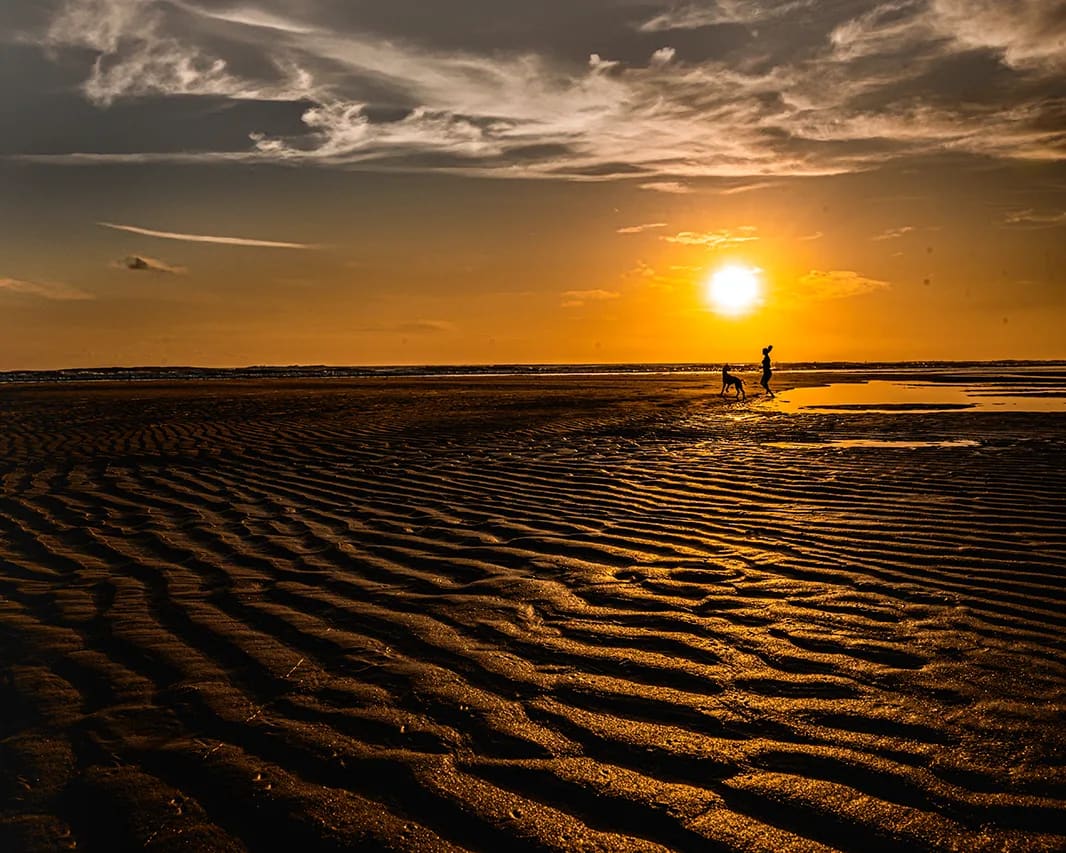 Beach sunset silhouette at golden hour by Shekhar Jay Photography