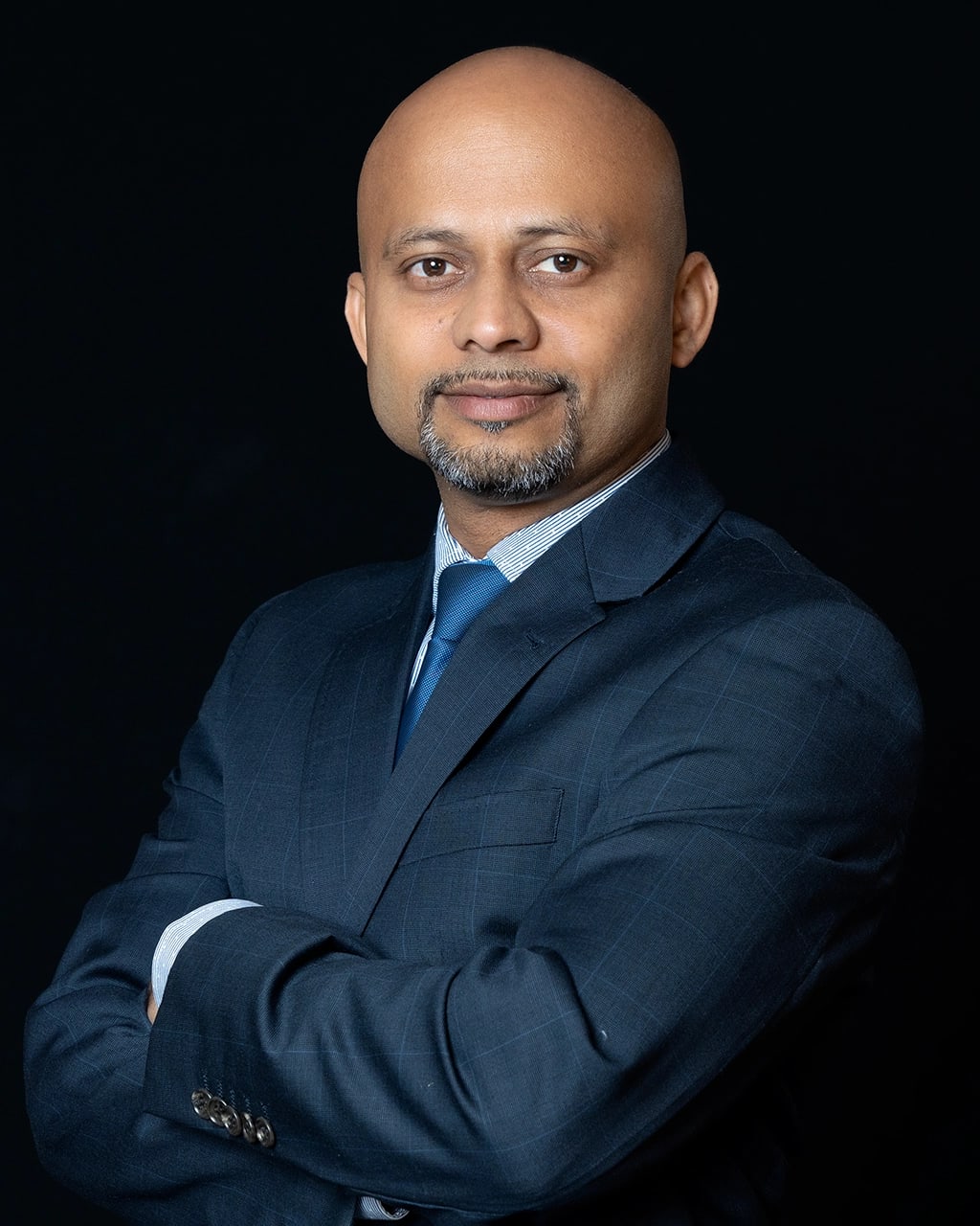 Sydney corporate headshot photographer — male navy suit studio by Shekhar Jay Photography