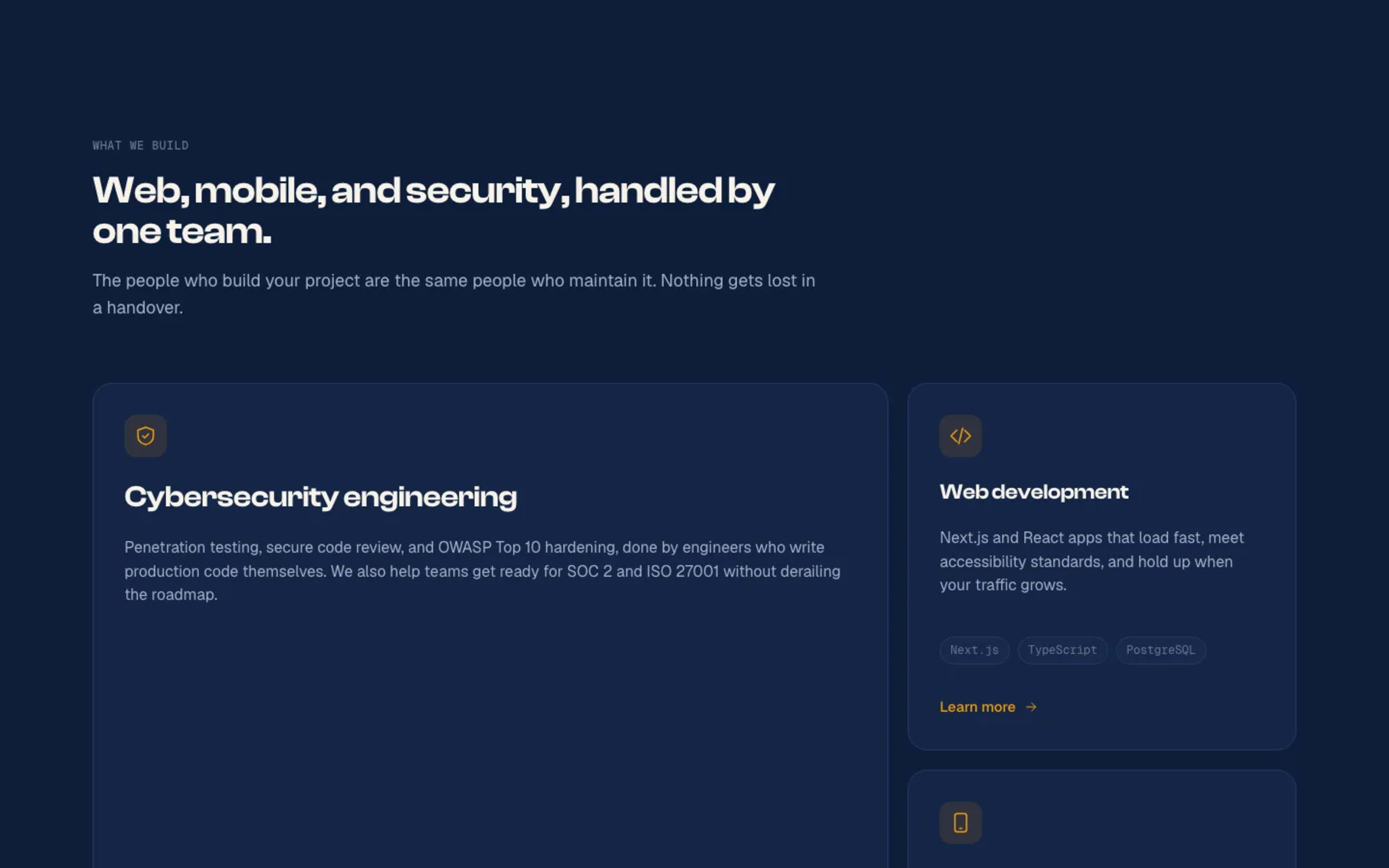 Leyecodes Agency Website — product section
