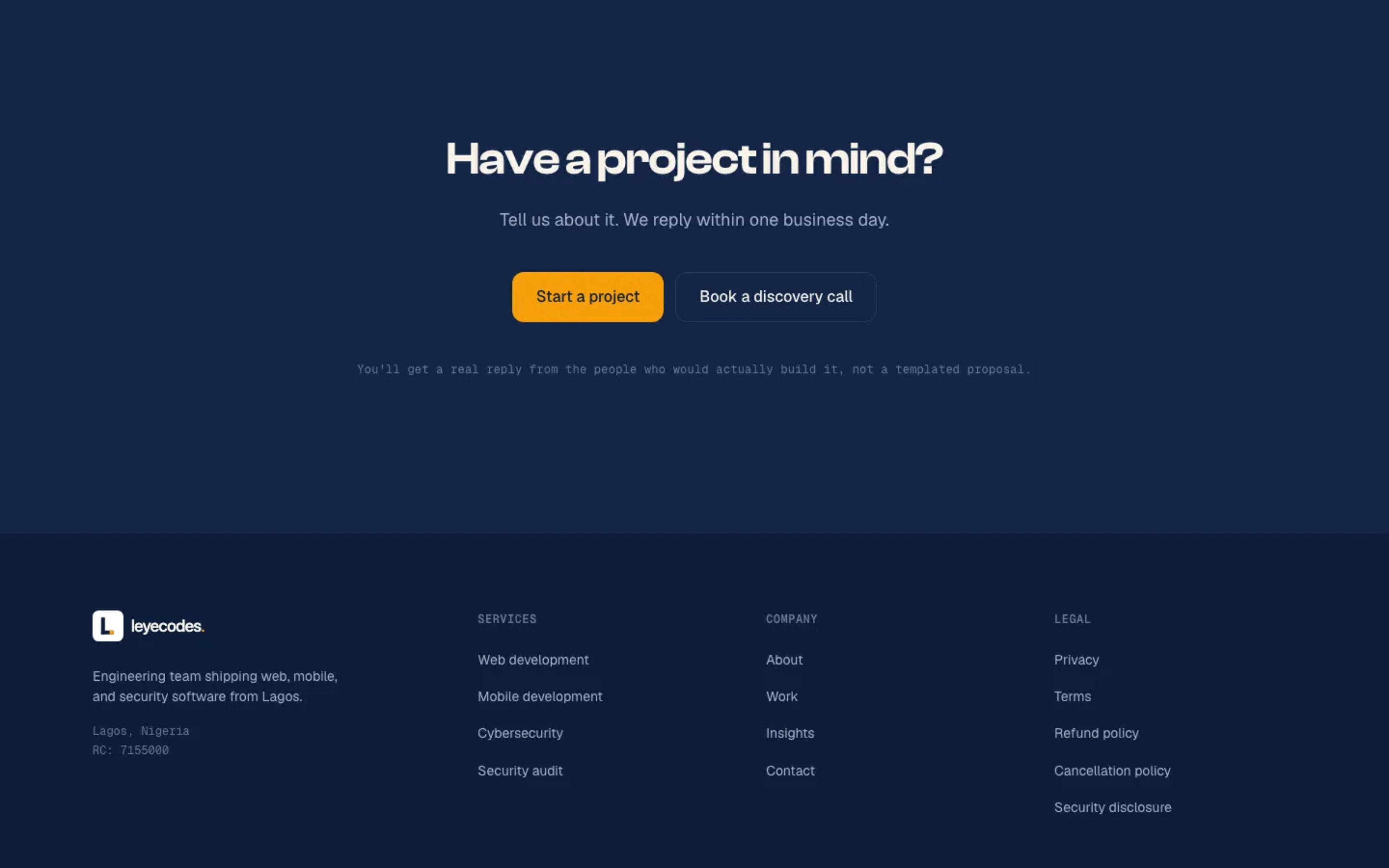 Leyecodes Agency Website — product section