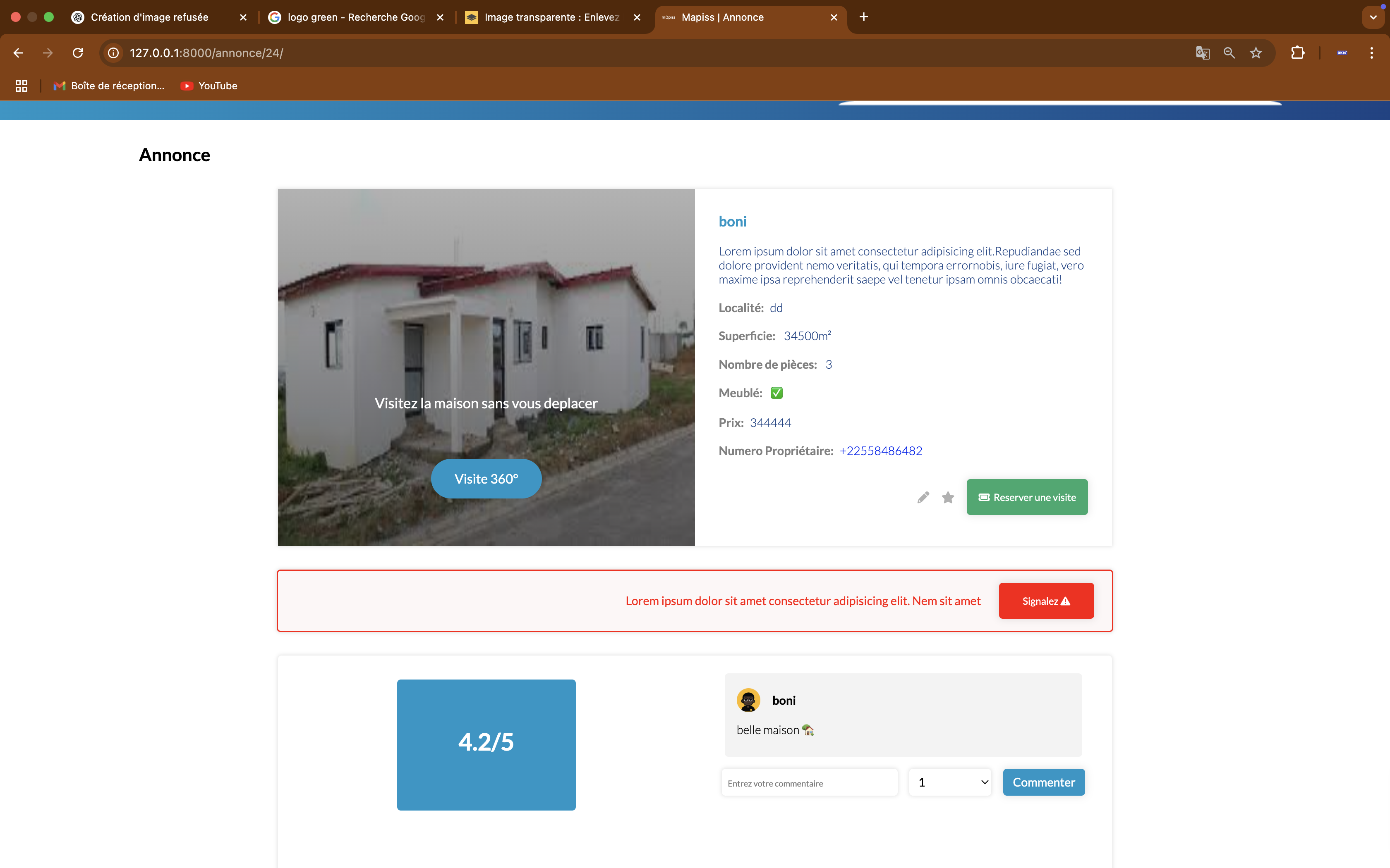 Application de Vente et de Location de Maisons - MAPISS 6