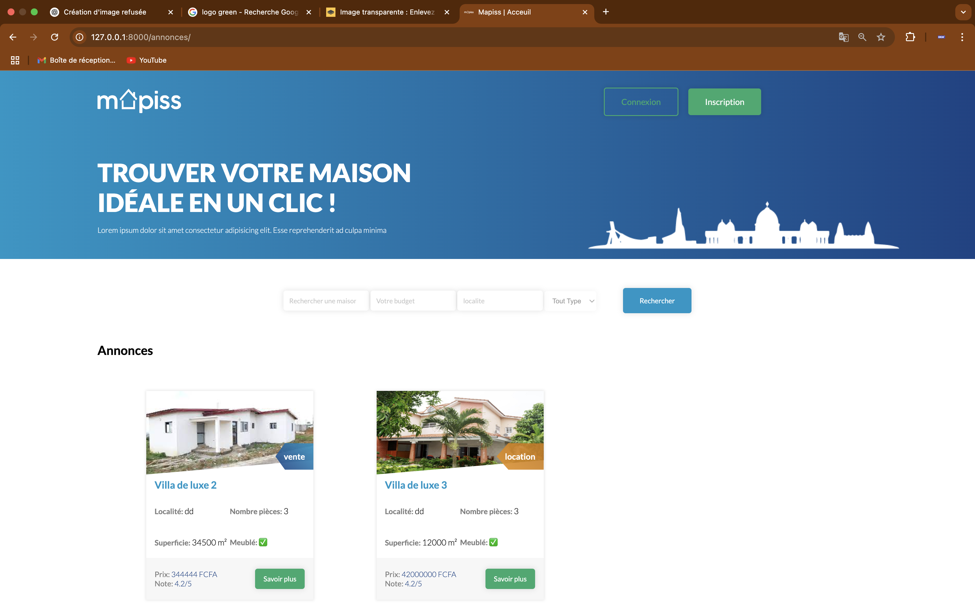 Application de Vente et de Location de Maisons - MAPISS 4