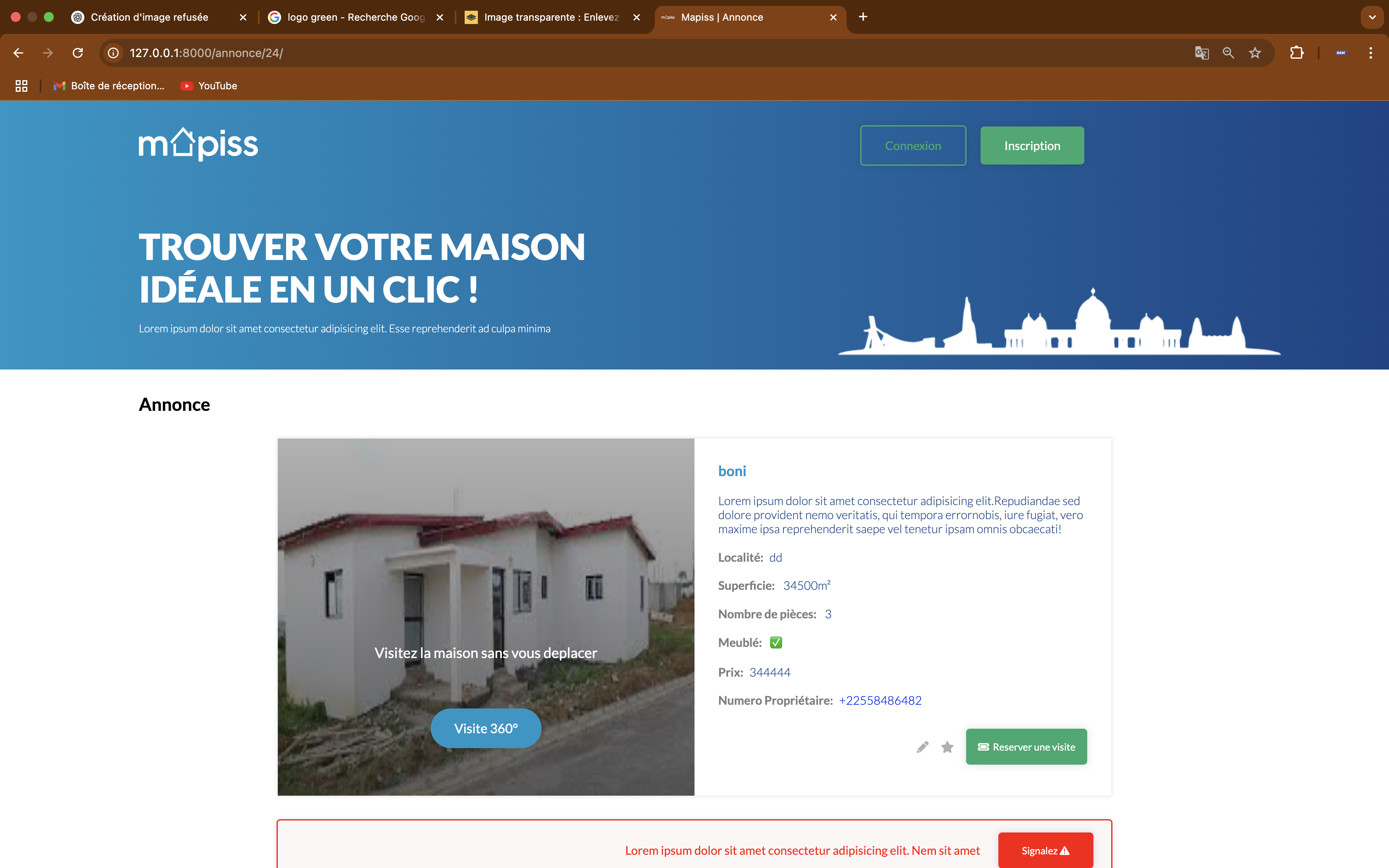Application de Vente et de Location de Maisons - MAPISS 5