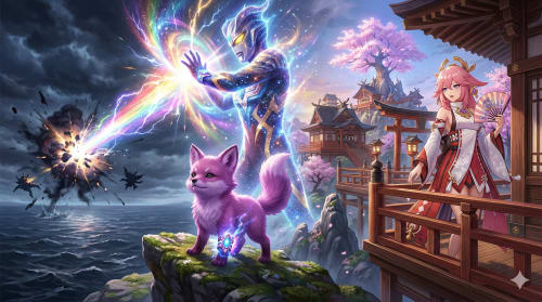 Genshin Impact Fanfic: Ai Bảo Em Trai Yae Miko Yếu Đuối? Ta Có Thể Biến Hóa Ultraman!